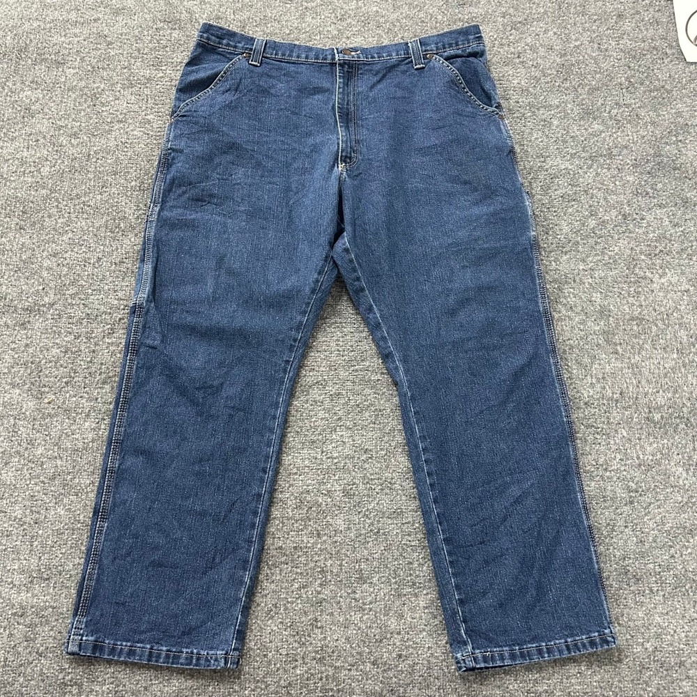 Wrangler Carpenter Jeans Mens Size 40x30 Blue Denim Relaxed Straight Workwear